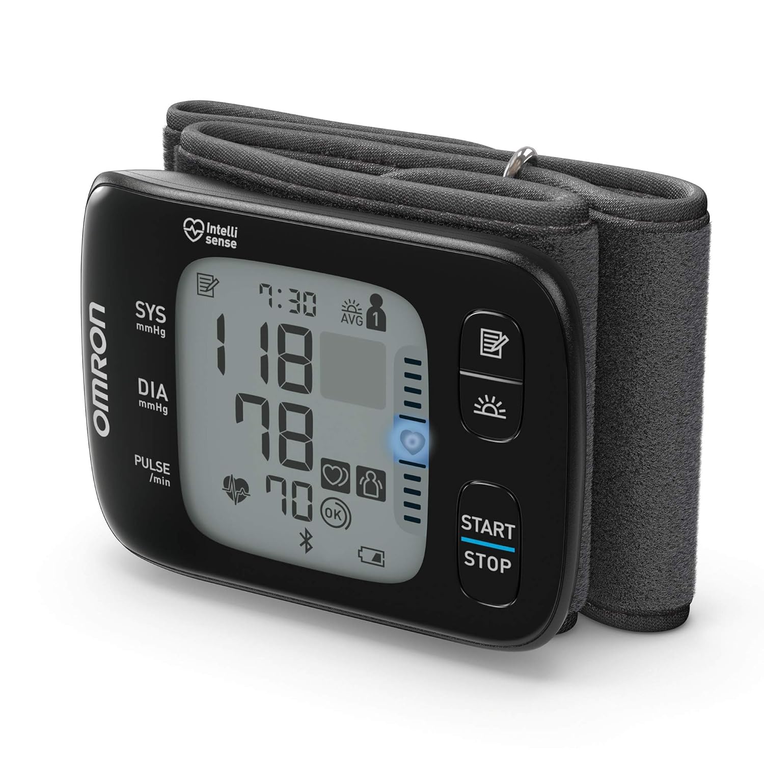 OMRON RS7 Intelli IT digitales Handgelenk-Blutdruckmessgerät, klinisch validiert auch bei Übergewicht, Bluetooth- und Smartphone-kompatibel, Testsieger Stiftung Warentest 09/2020